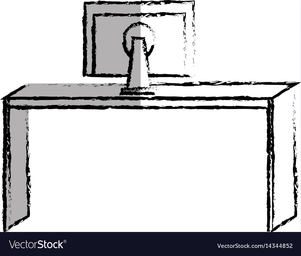 Office desk isolated icon