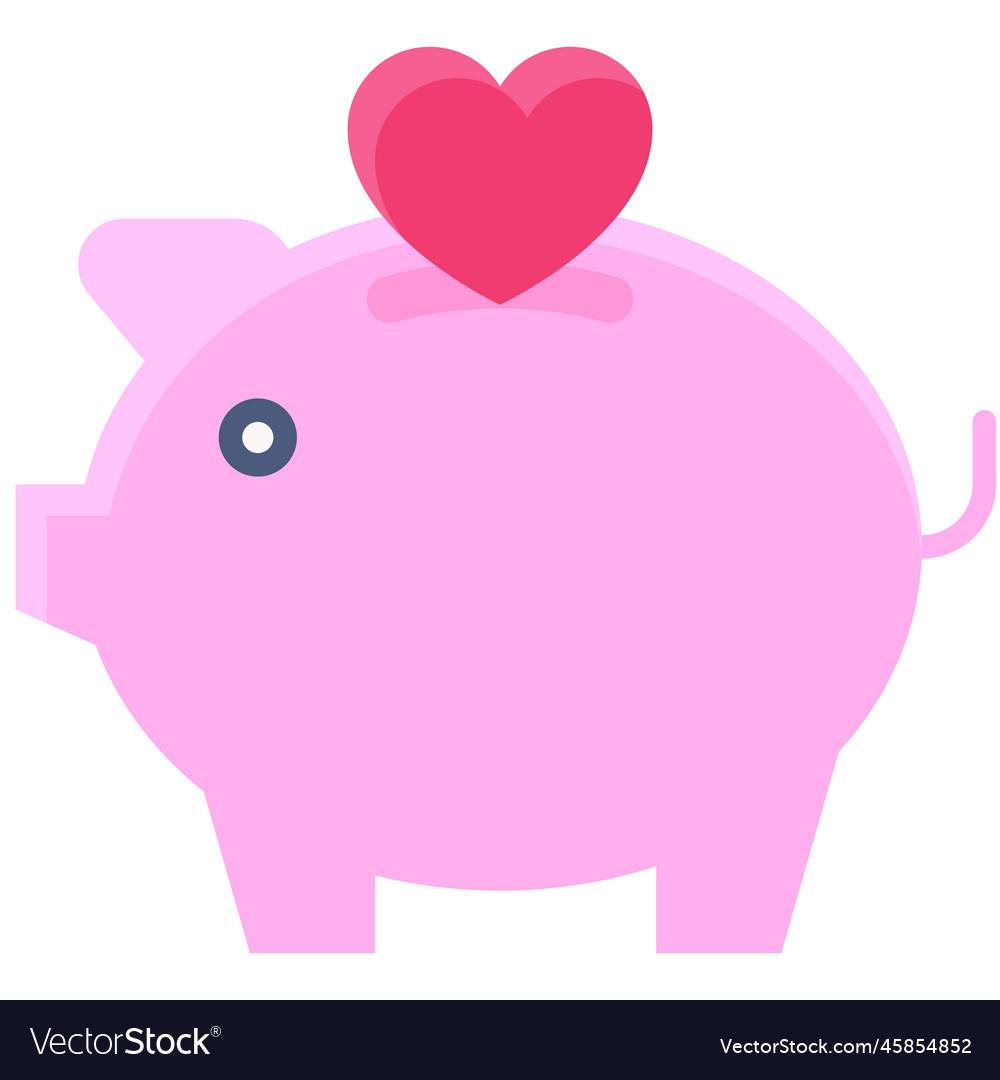 Piggy Bank Icon Love And Heart Royalty Free Vector Image