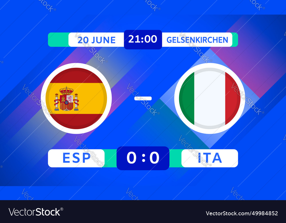 Spain vs italy match design element flags icons