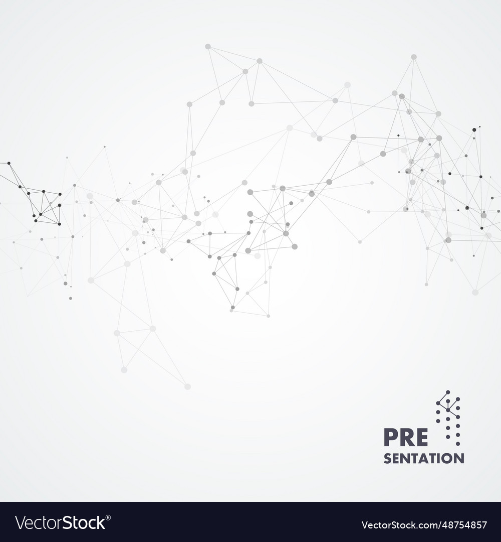 Abstract connect shapes with dots and lines vector image Abstract connect shapes with dots and lines