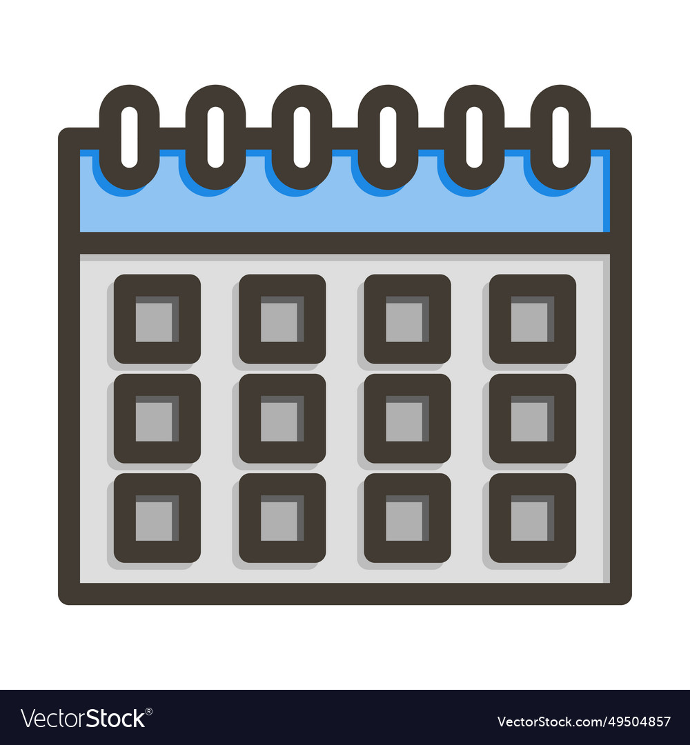 Calendar thick line filled colors icon