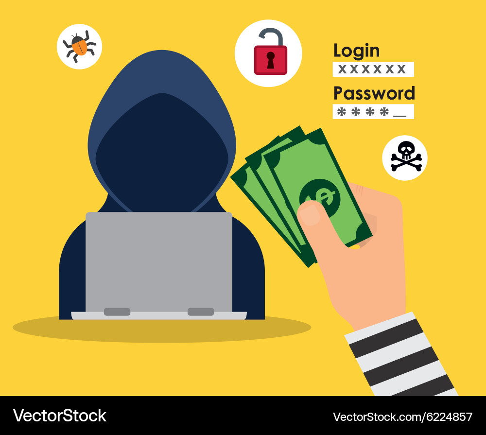 Digital fraud and hacking design Royalty Free Vector Image