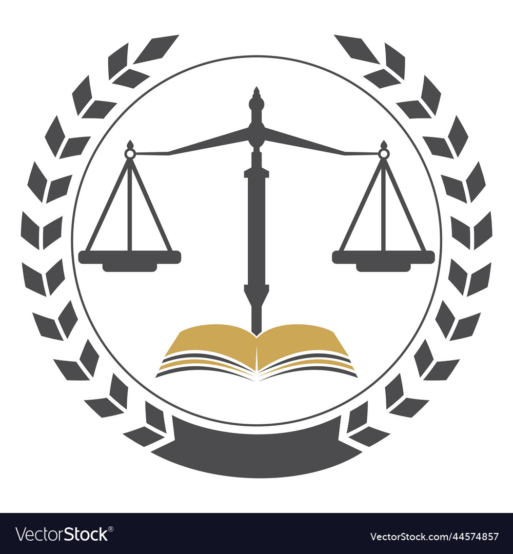 Education law balance and attorney monogram logo Vector Image