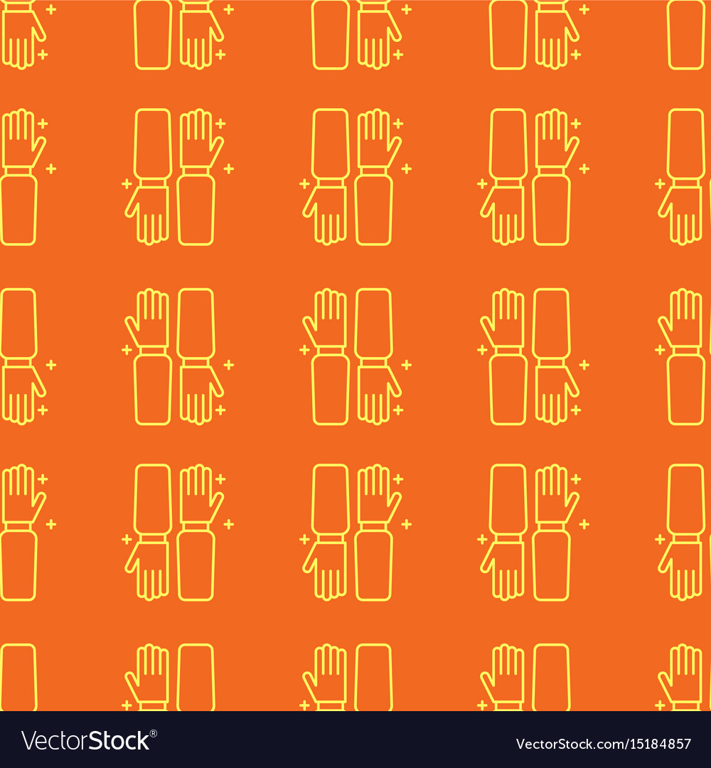 Gloves uniform seamless pattern in linear style