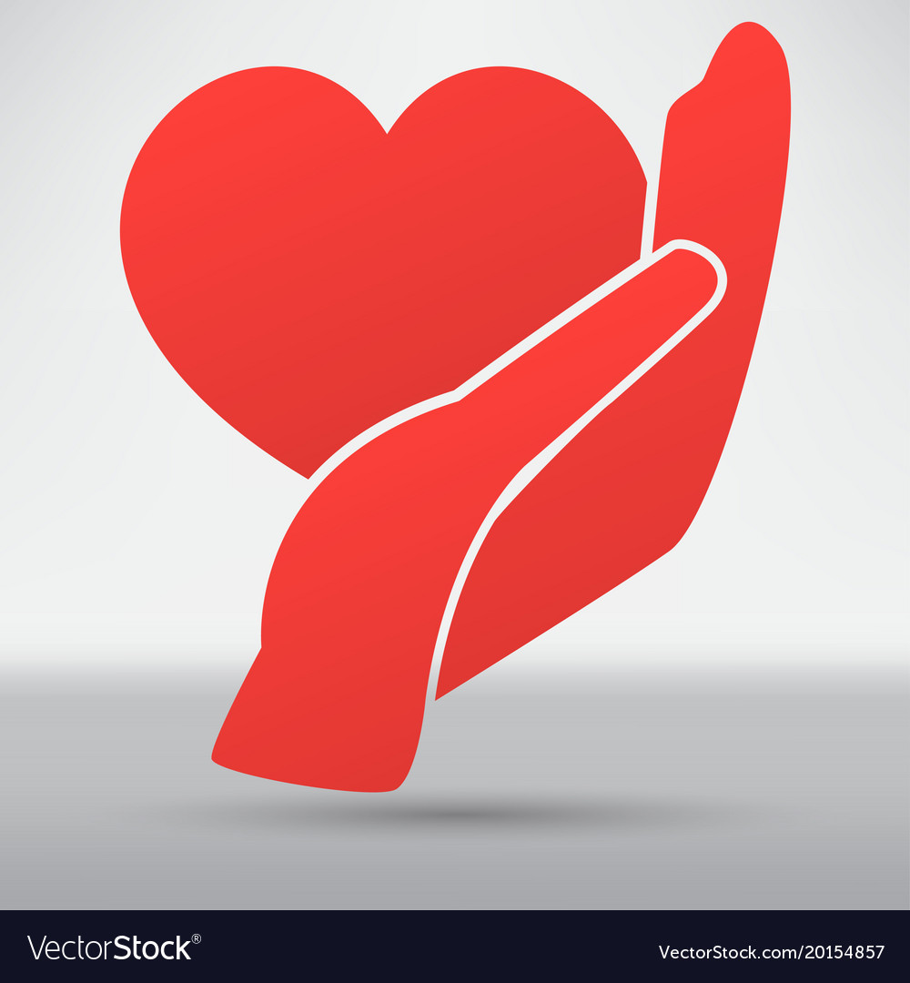 Hands and heart icon of kindness and charity Vector Image