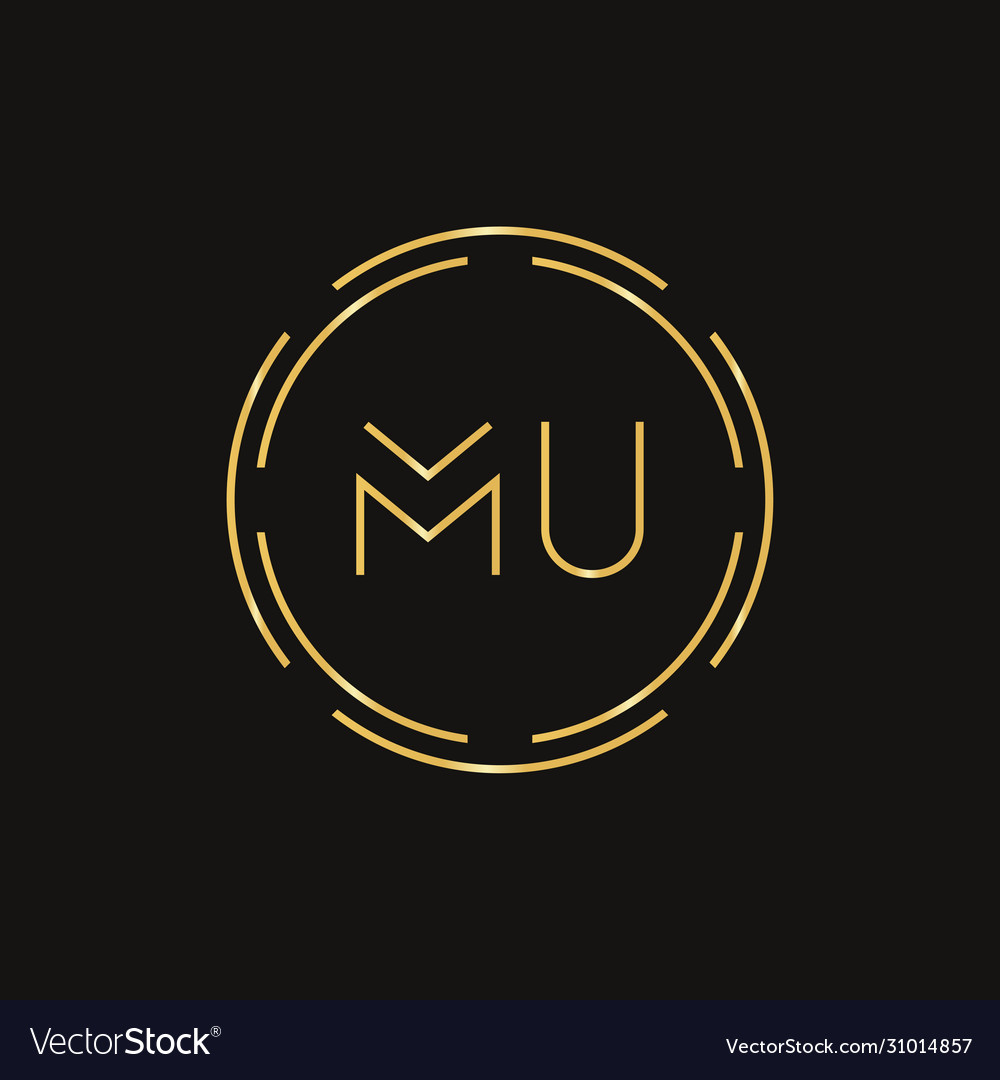 Initial mu letter logo design template abstract