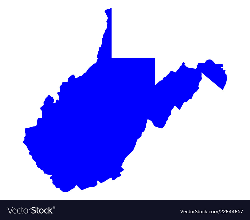 Map of west virginia Royalty Free Vector Image