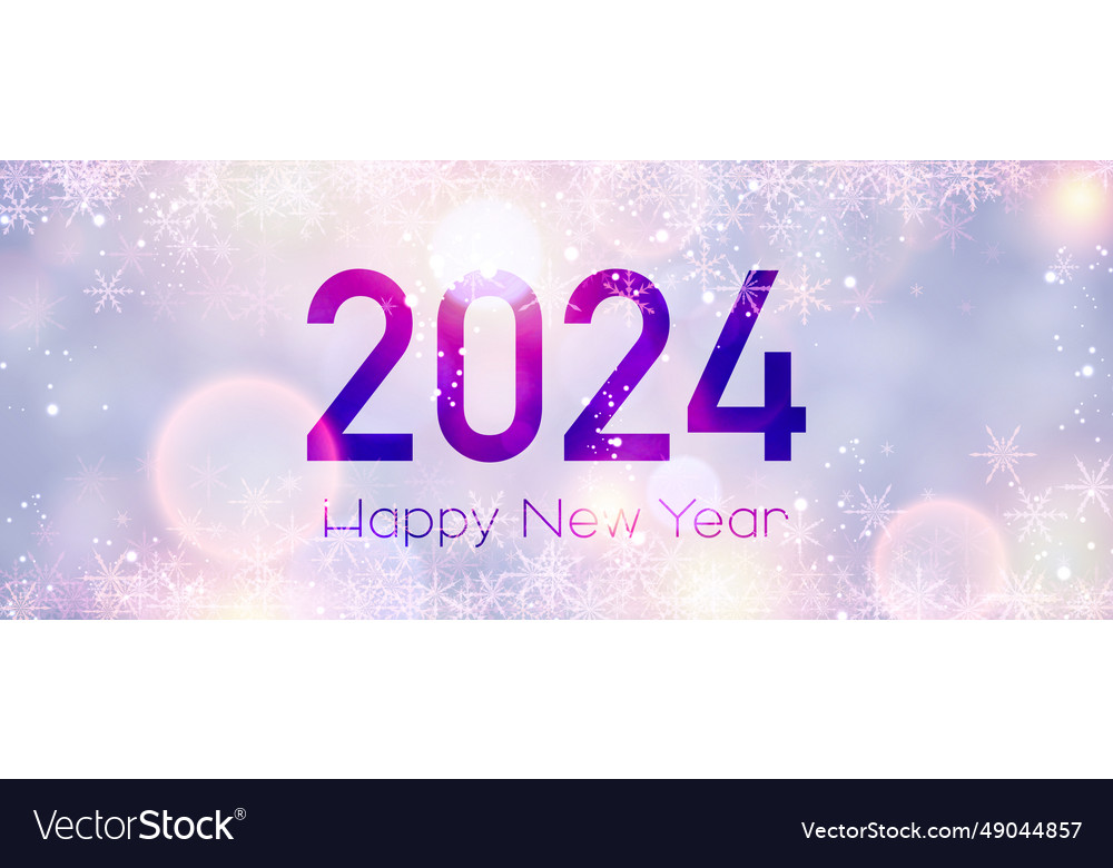 New year 2024 poster with numbers on bright Vector Image