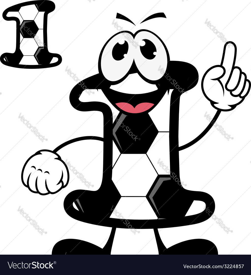 Number 1 with a soccer or football pattern Vector Image