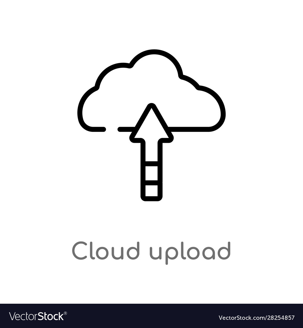 Outline cloud upload icon isolated black simple