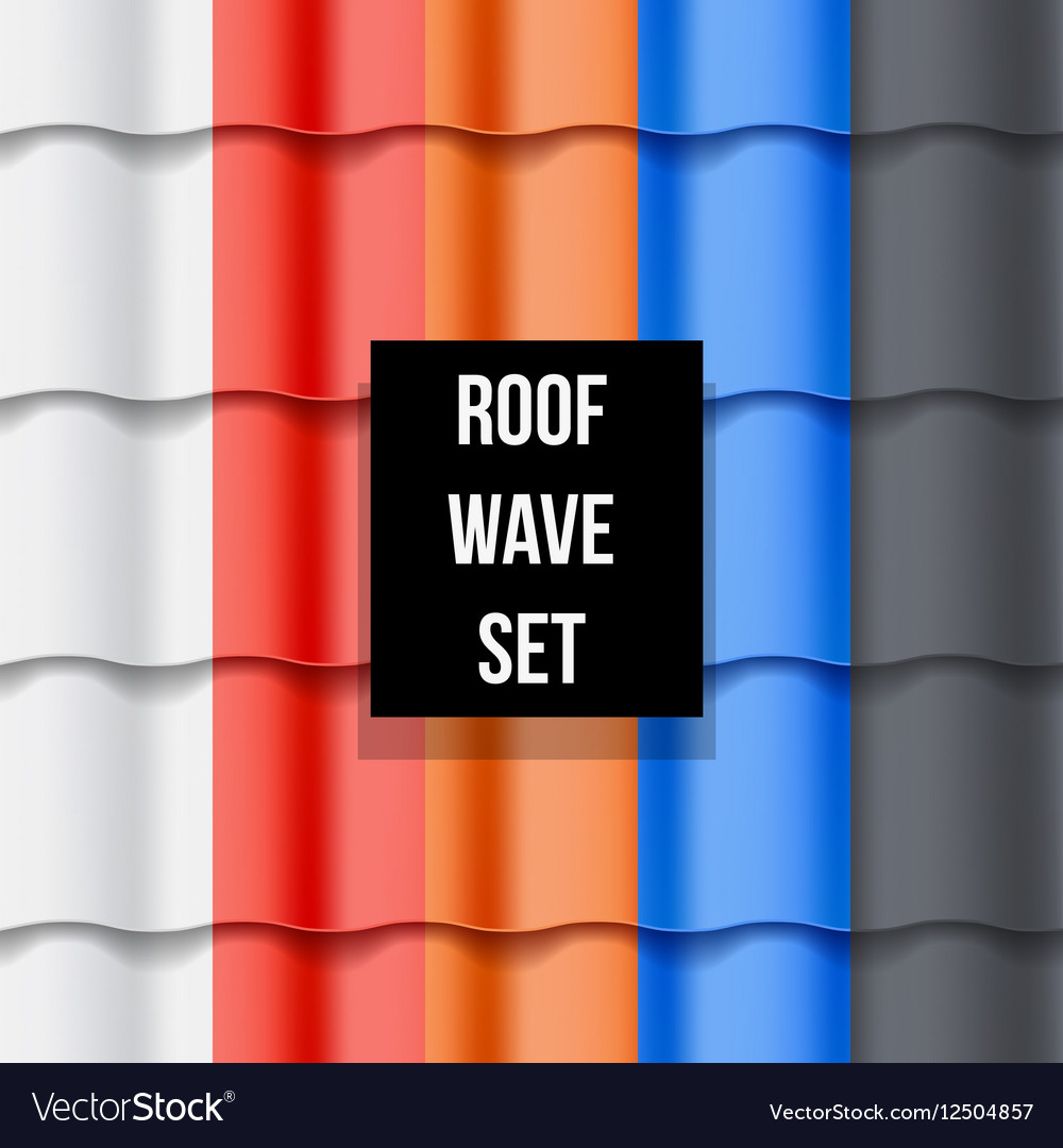 Set of tiled roof seamless patterns