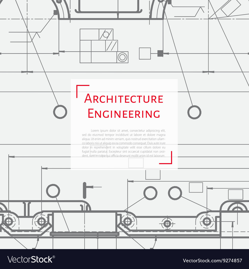 Technical blueprint of mechanism Royalty Free Vector Image