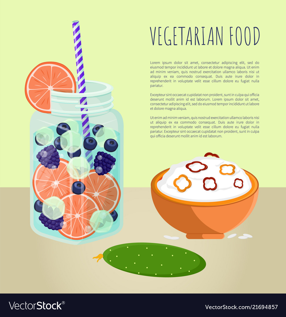 Vegetarian food poster detox diet concept