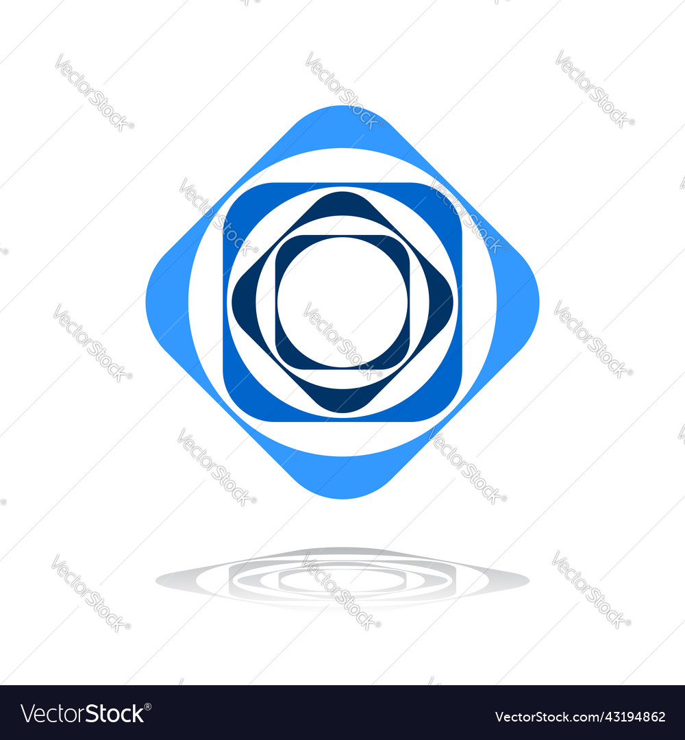 Abstract blue square icon element for design Vector Image