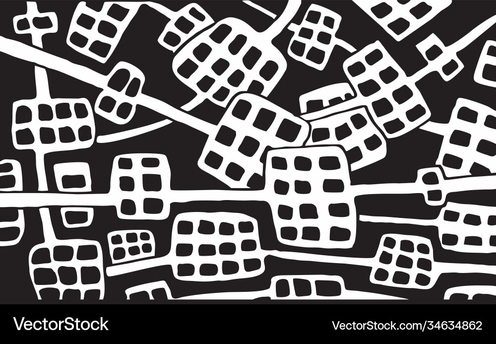 Abstract seamless pattern black on white Vector Image