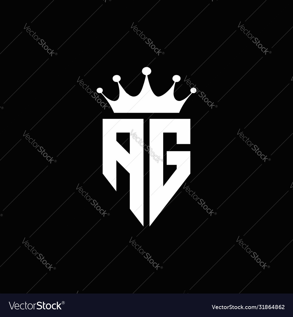 Ag Logo Monogram Emblem Style With Crown Shape Vector Image