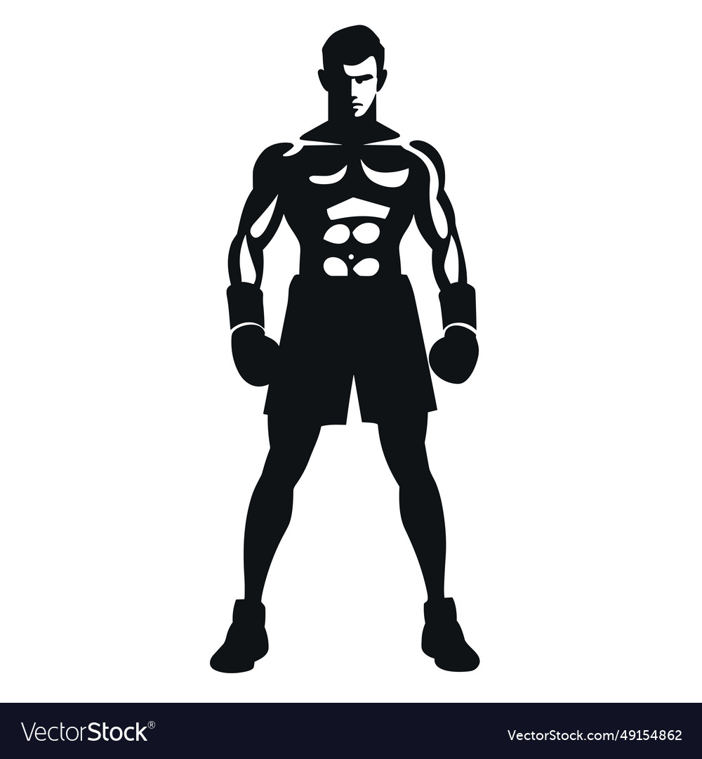 Boxer black icon on white background Royalty Free Vector