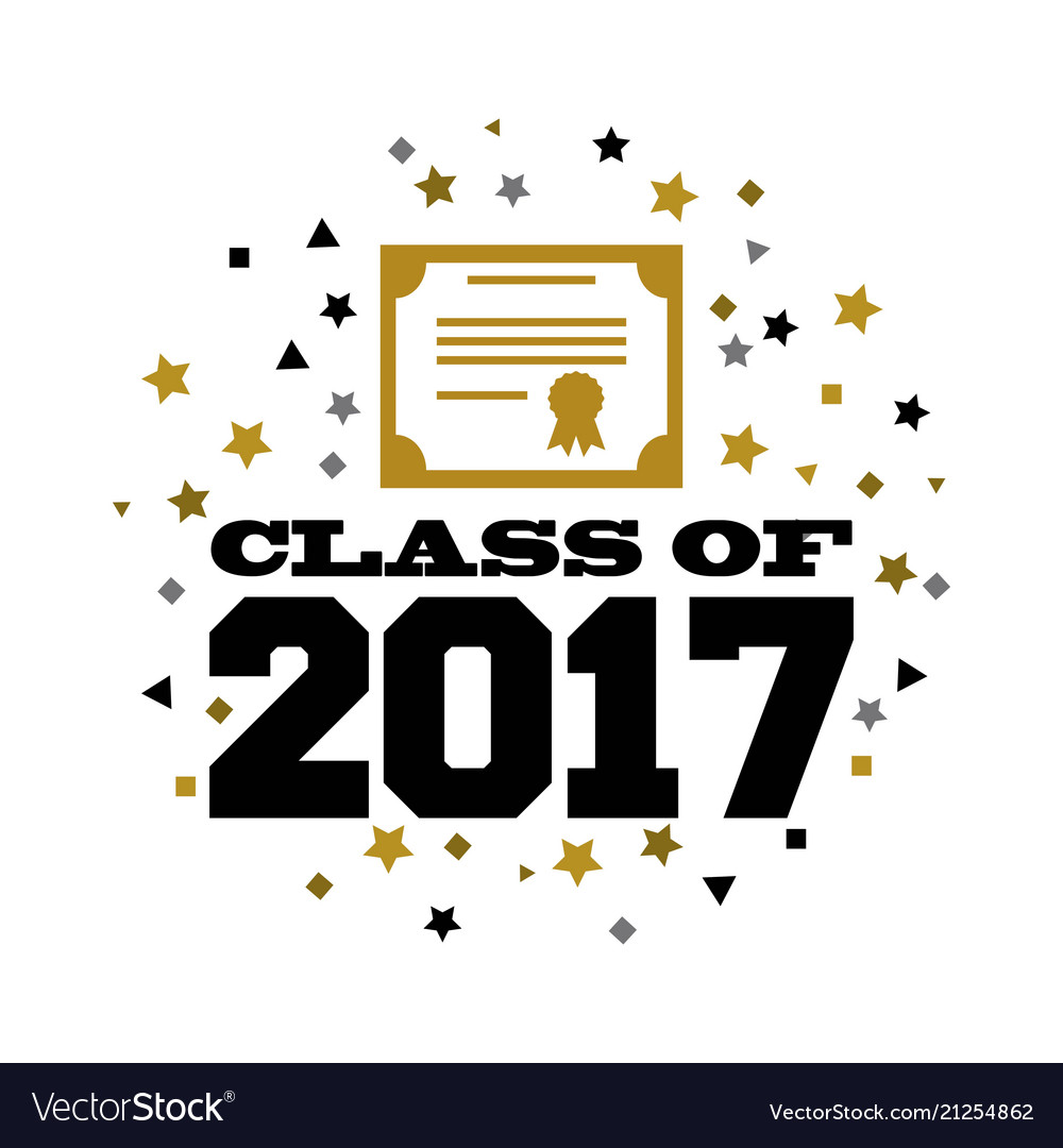 Class of 2017 card Royalty Free Vector Image - VectorStock