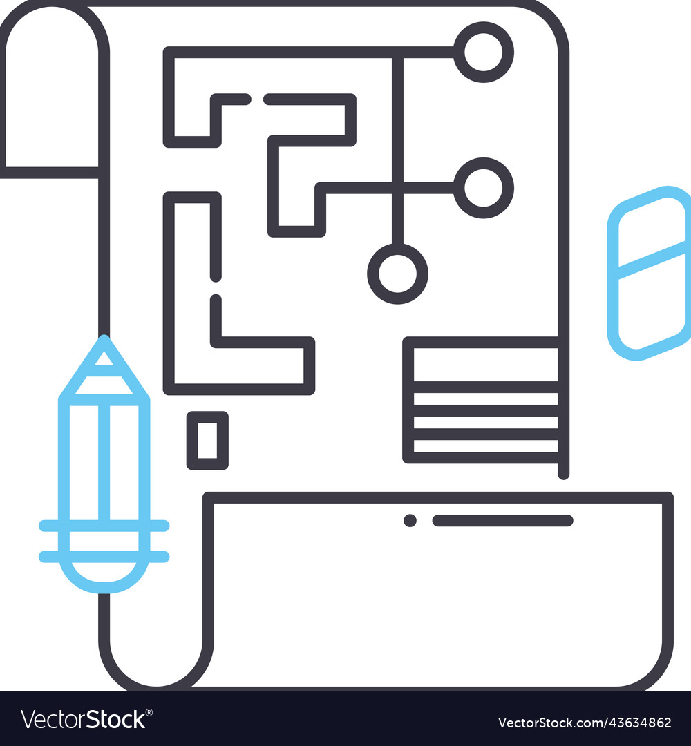Draft project line icon outline symbol vector image Draft project line icon outline symbol