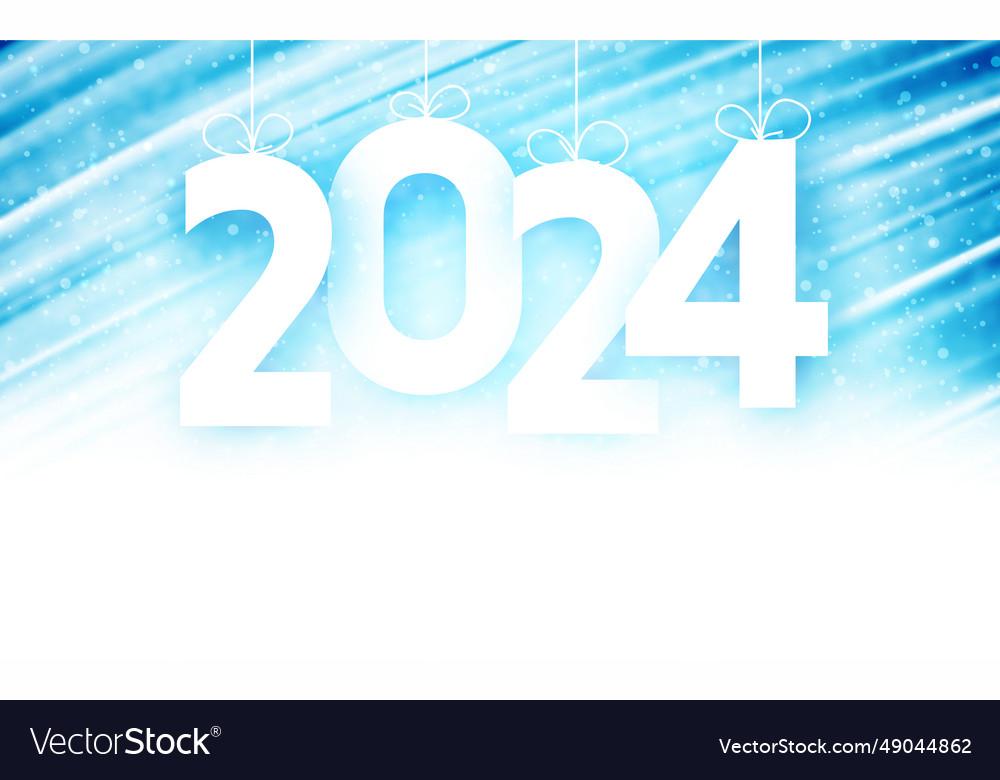 New year 2024 white paper numbers with shadows Vector Image