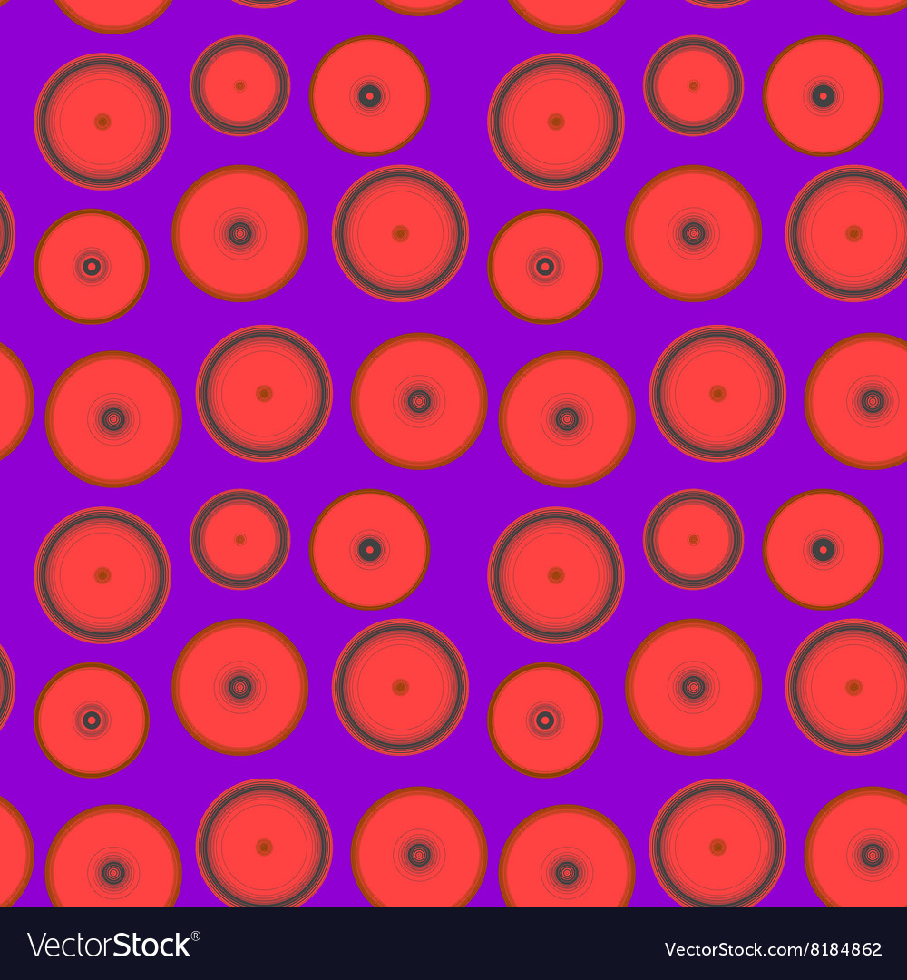 Pattern of red circles on a purple background Vector Image