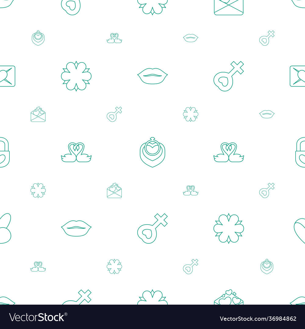 Romance icons pattern seamless white background