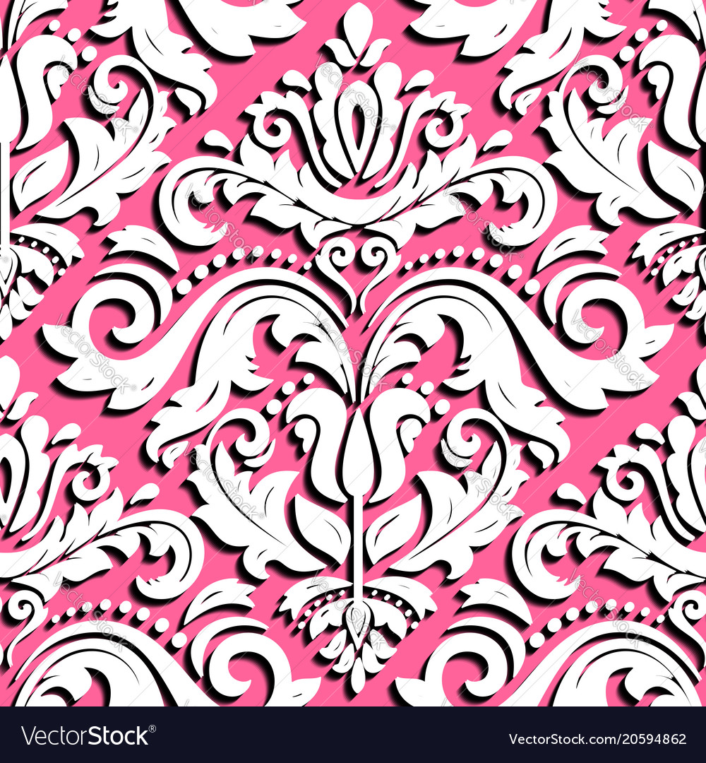 Seamless oriental pattern with 3d elements
