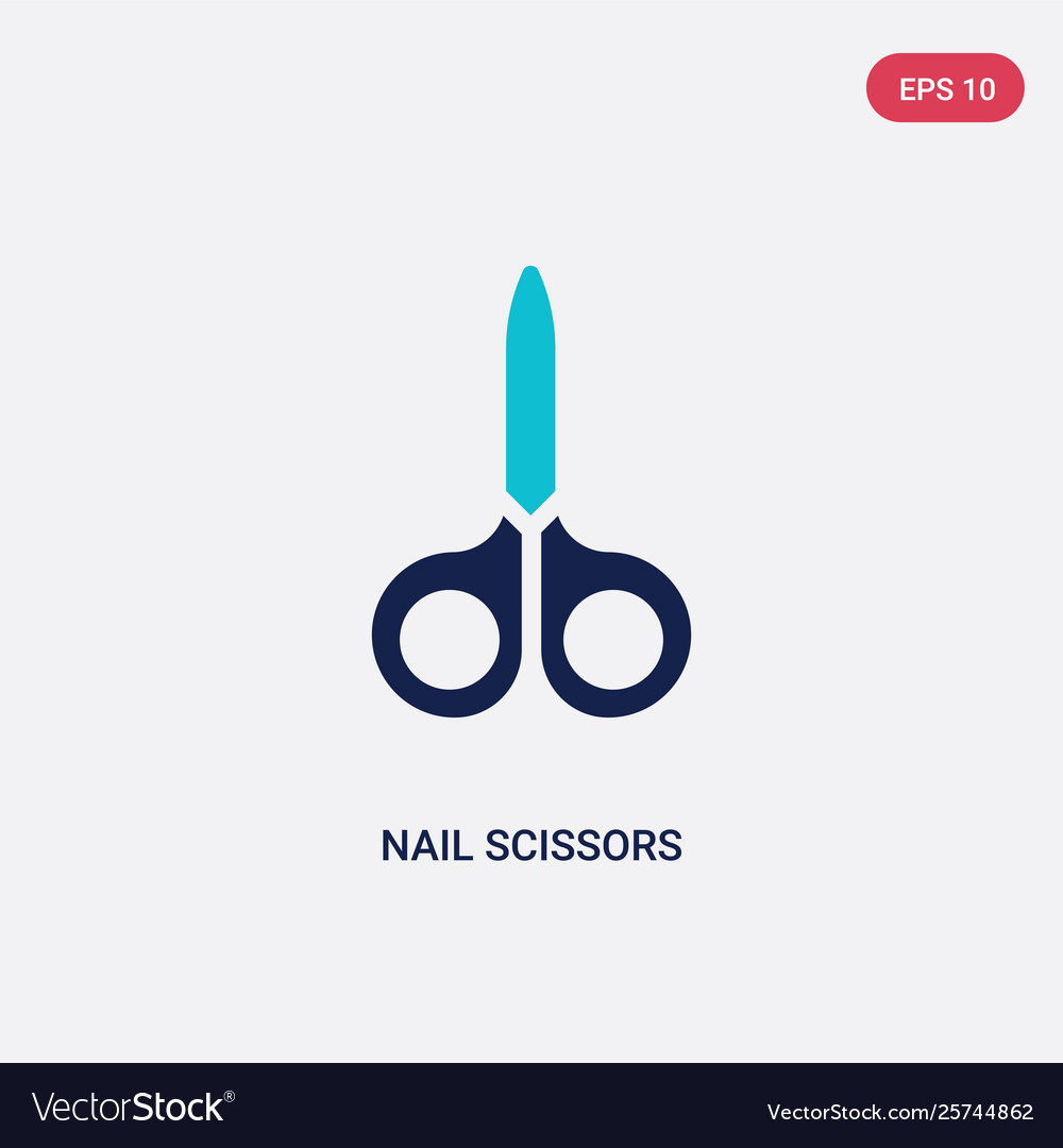 Two color nail scissors icon from hygiene concept