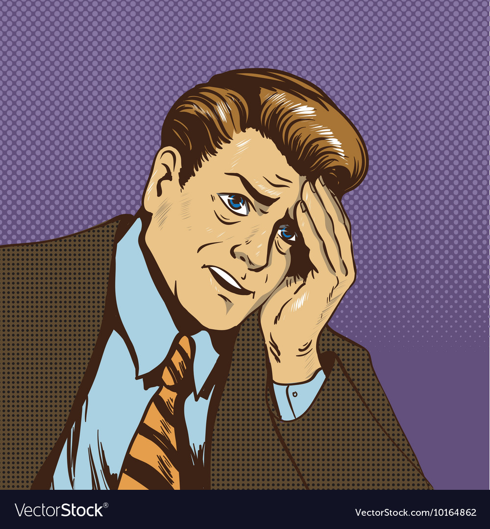 Upset Man In Retro Comic Pop Royalty Free Vector Image