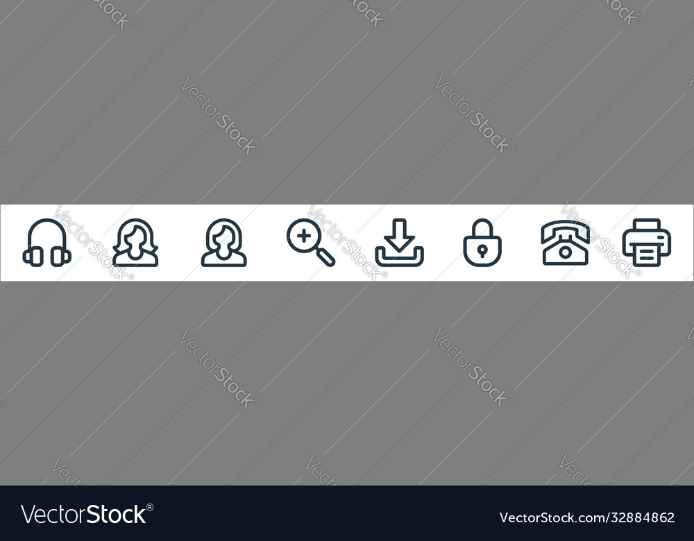 User interface line icons linear set quality vector image User interface line icons linear set quality