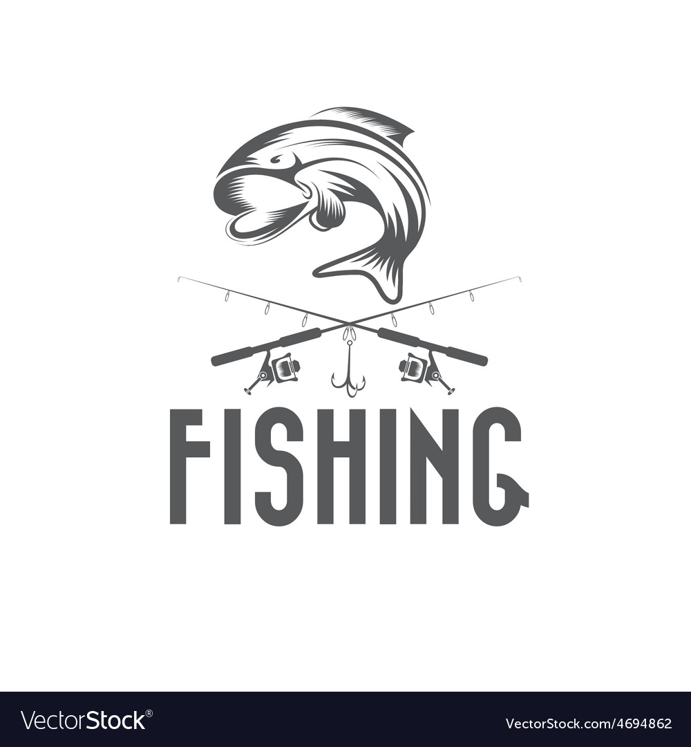 Vintage fishing design template