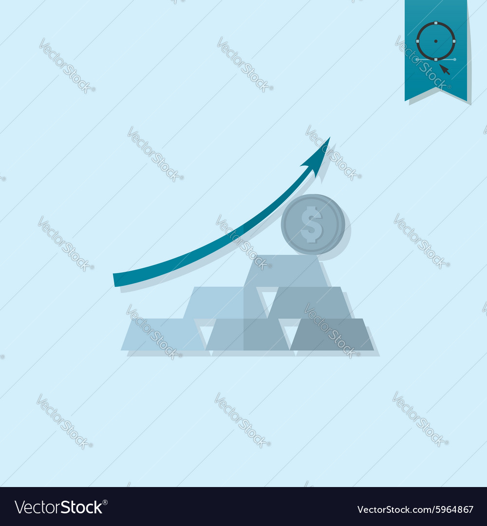 Business graph with arrow pointing up