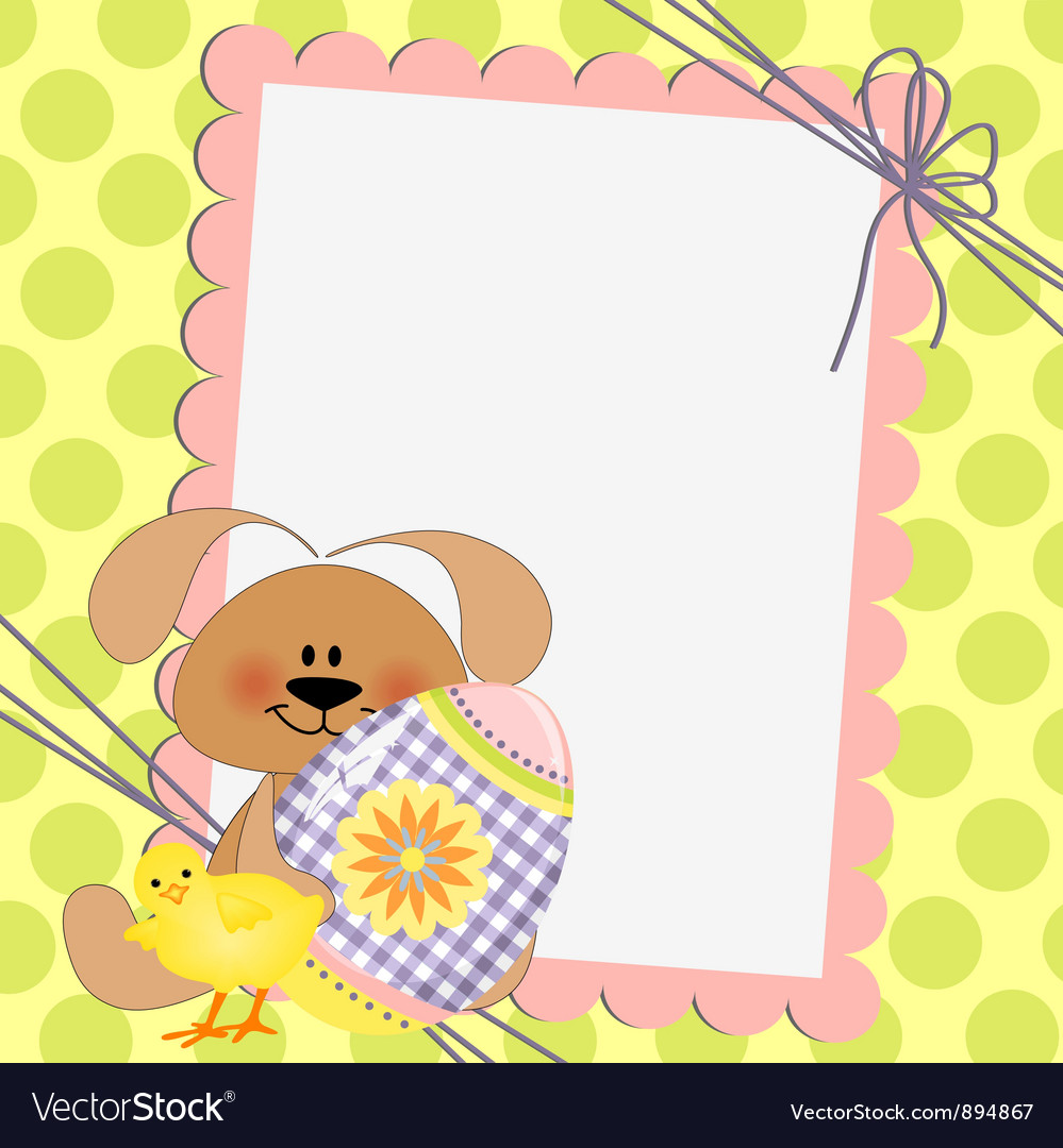 Cute template for easter postcard