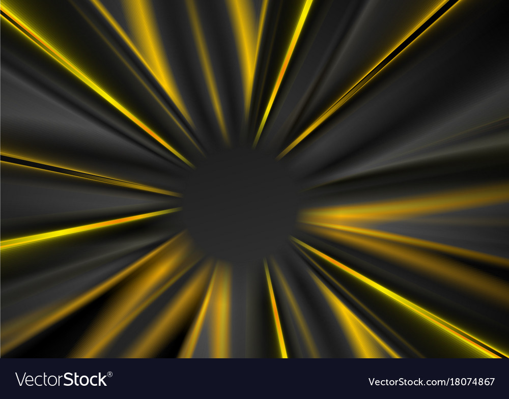 Dark Grey And Yellow Glowing Beams Abstract Vector Image