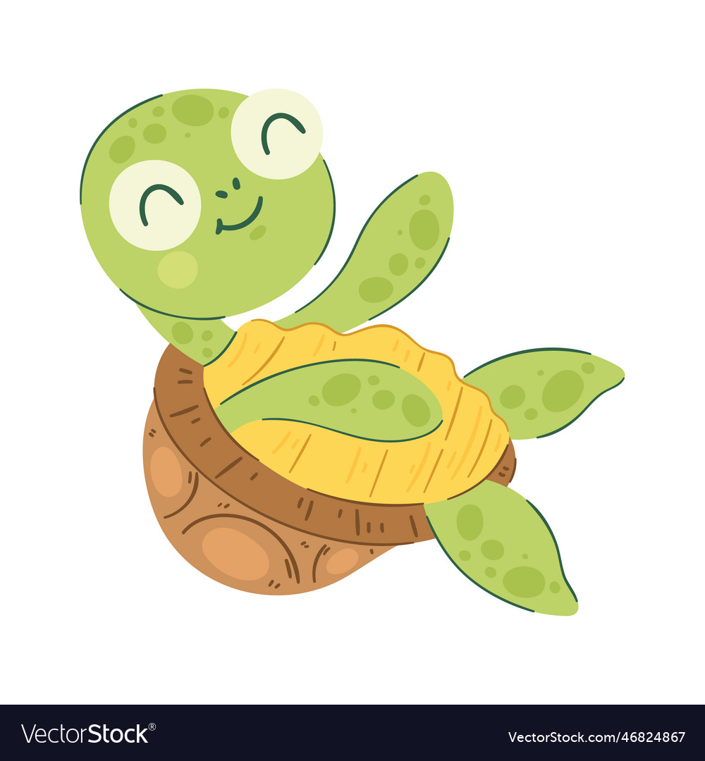 Happy turtle mascot Royalty Free Vector Image - VectorStock