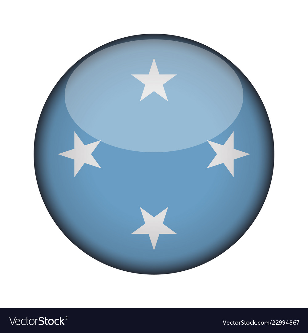 Micronesia flag in glossy round button of icon