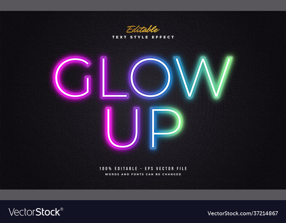Modern colorful neon text style effect