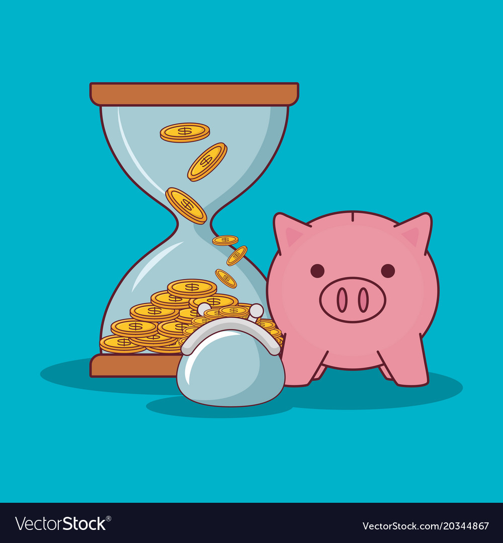 Money hourglass design Royalty Free Vector Image