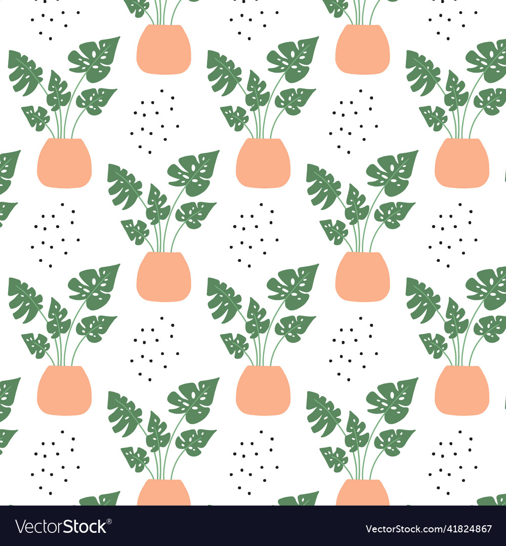 Seamless pattern with monstera