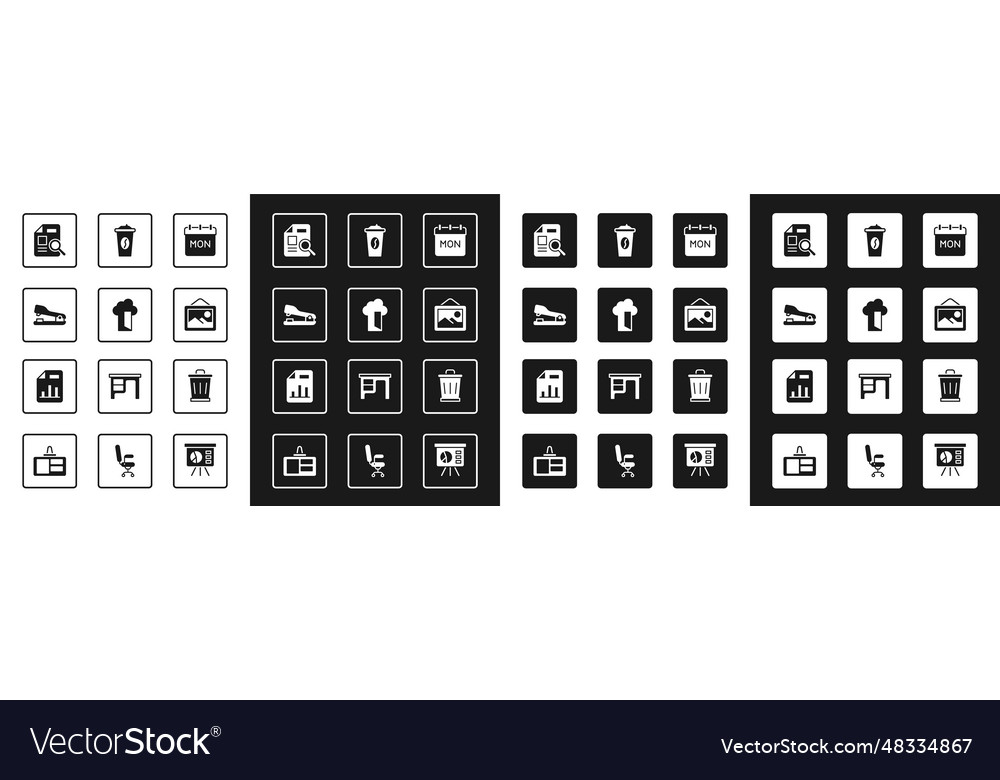 Set calendar cloud database stapler document vector image Set calendar cloud database stapler document