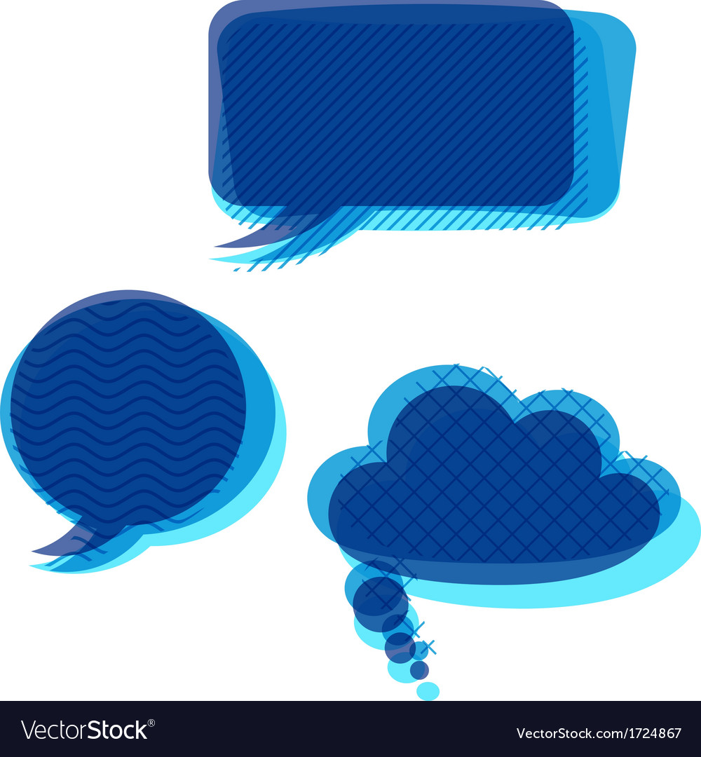 Set of transparent patterned speech bubbles