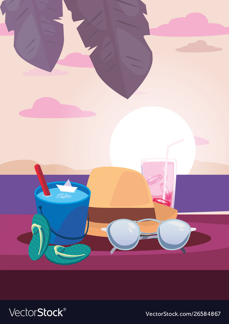 Summer time vacation flat design