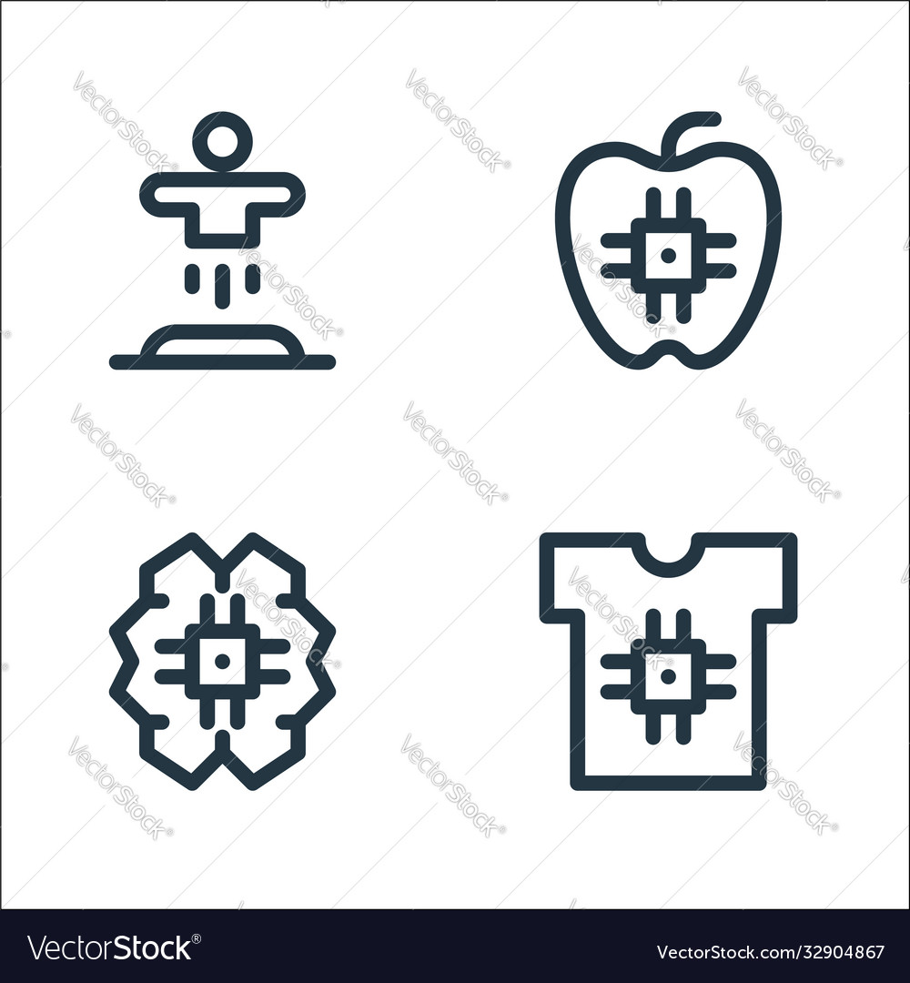 Technology future line icons linear set vector image Technology future line icons linear set