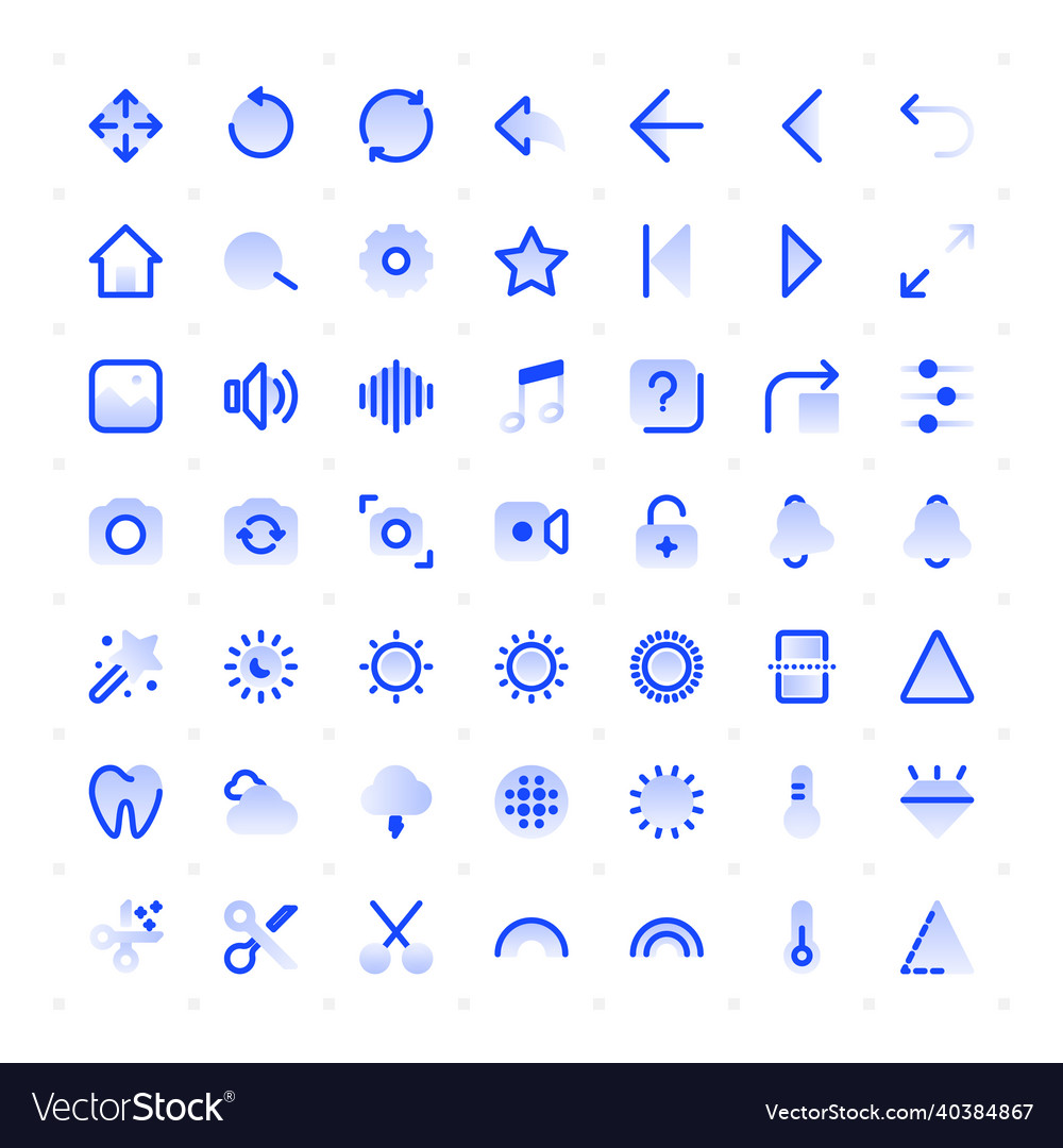 Thin line image editing icons vector image Thin line image editing icons