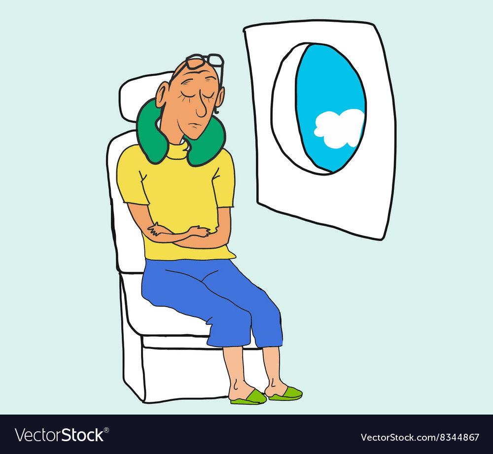 Tourist sleep and dreaming in airplane chair