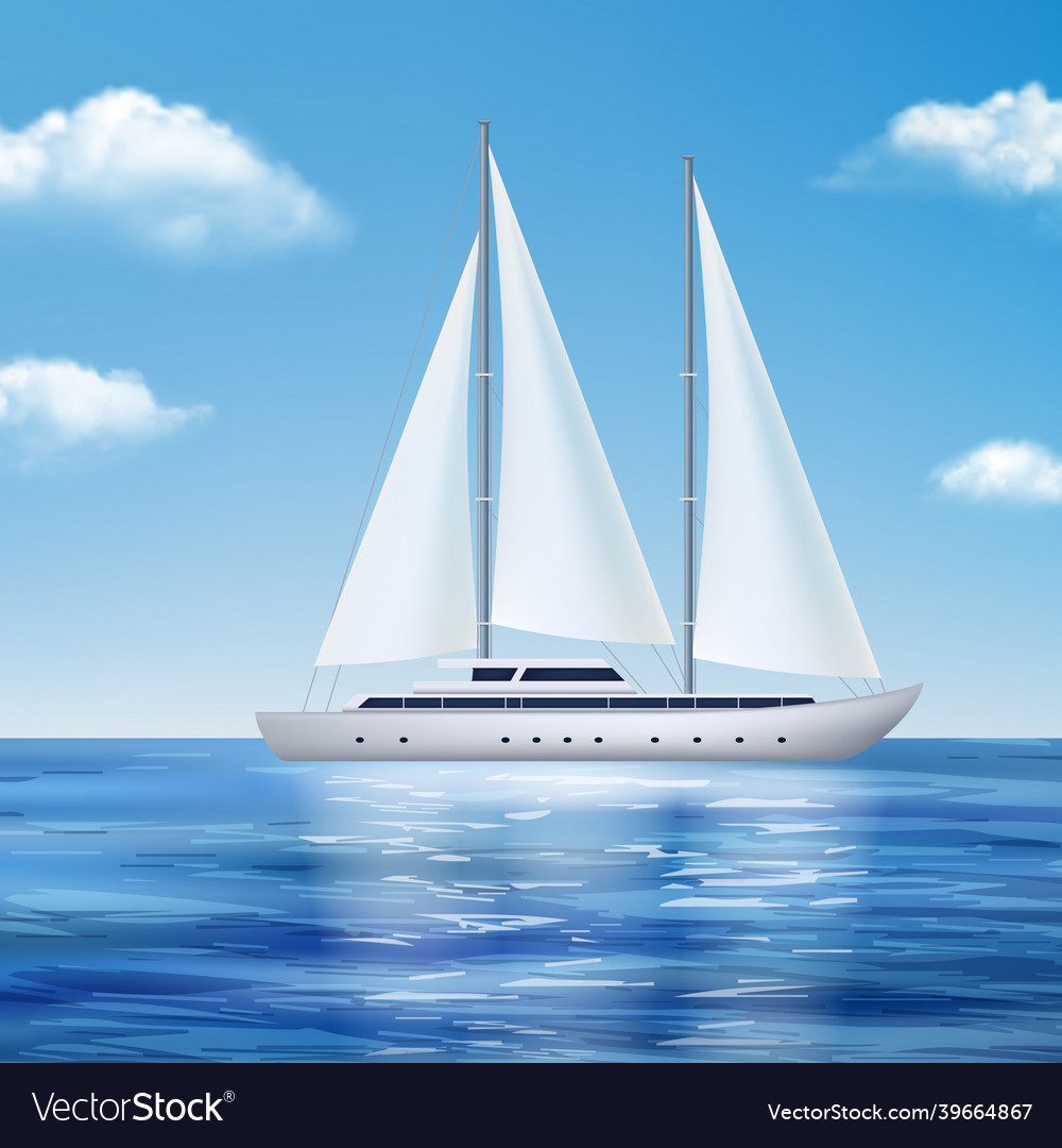 Yacht in sea travel water transport ocean vector image Yacht in sea travel water transport ocean