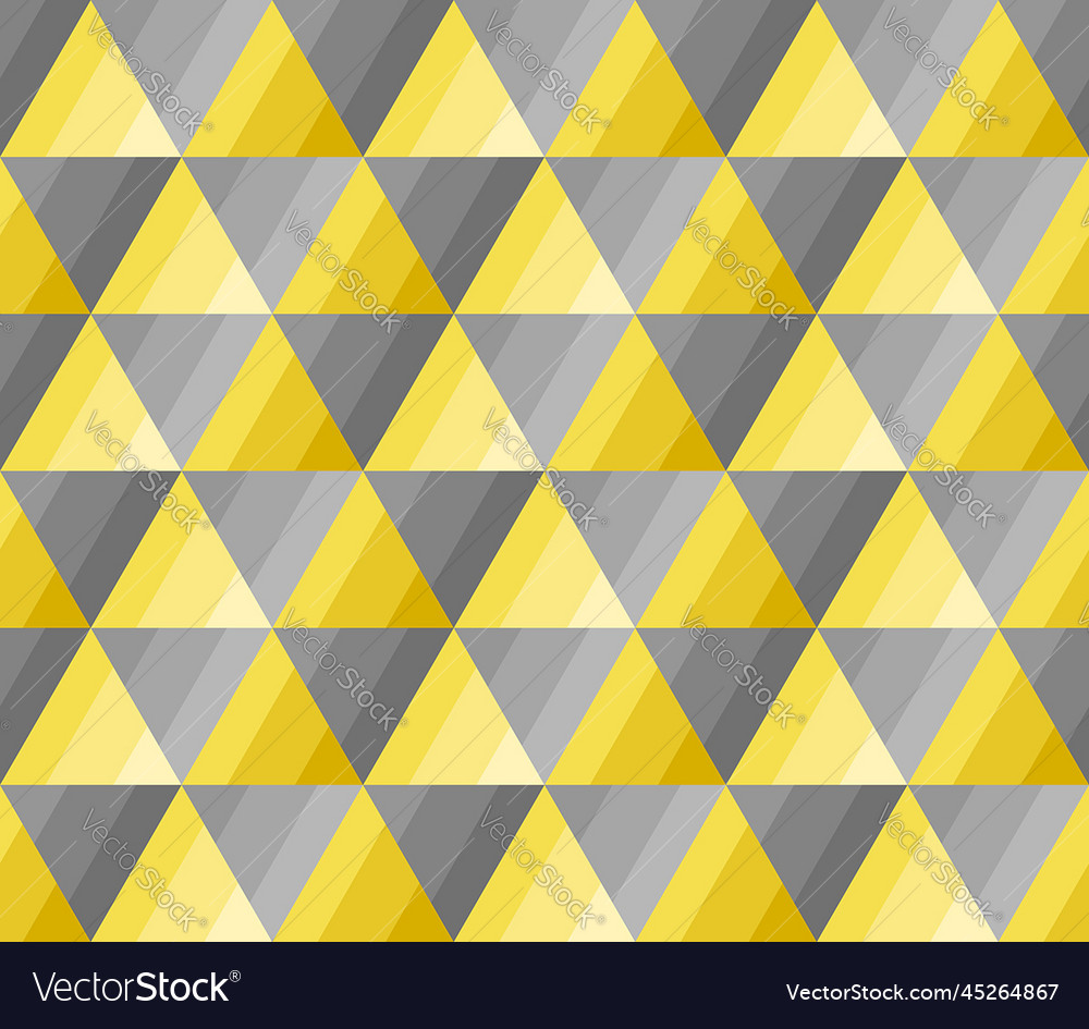 Yellow gray gradient triangle shape seamless vector image Yellow gray gradient triangle shape seamless