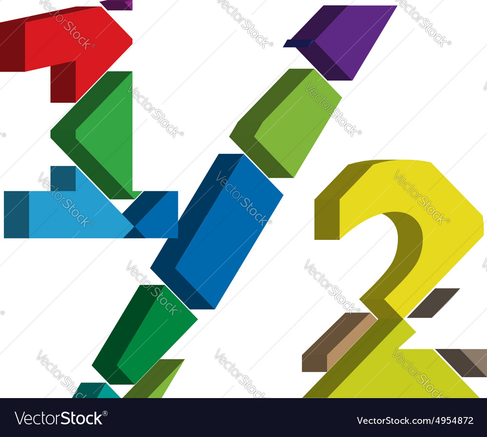 3d font symbol Royalty Free Vector Image - VectorStock