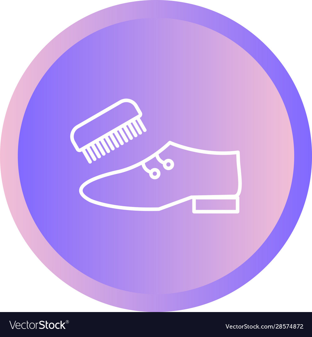 Beautiful shoe and brush line icon