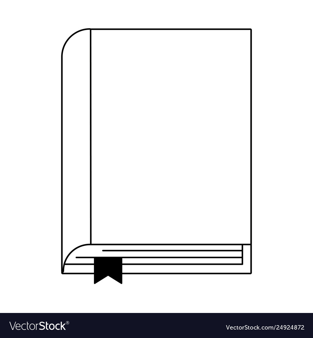 Book education symbol cartoon black and white Vector Image